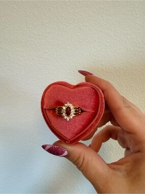 Vintage 14k Gold Electroplated Garnet ring size 7
